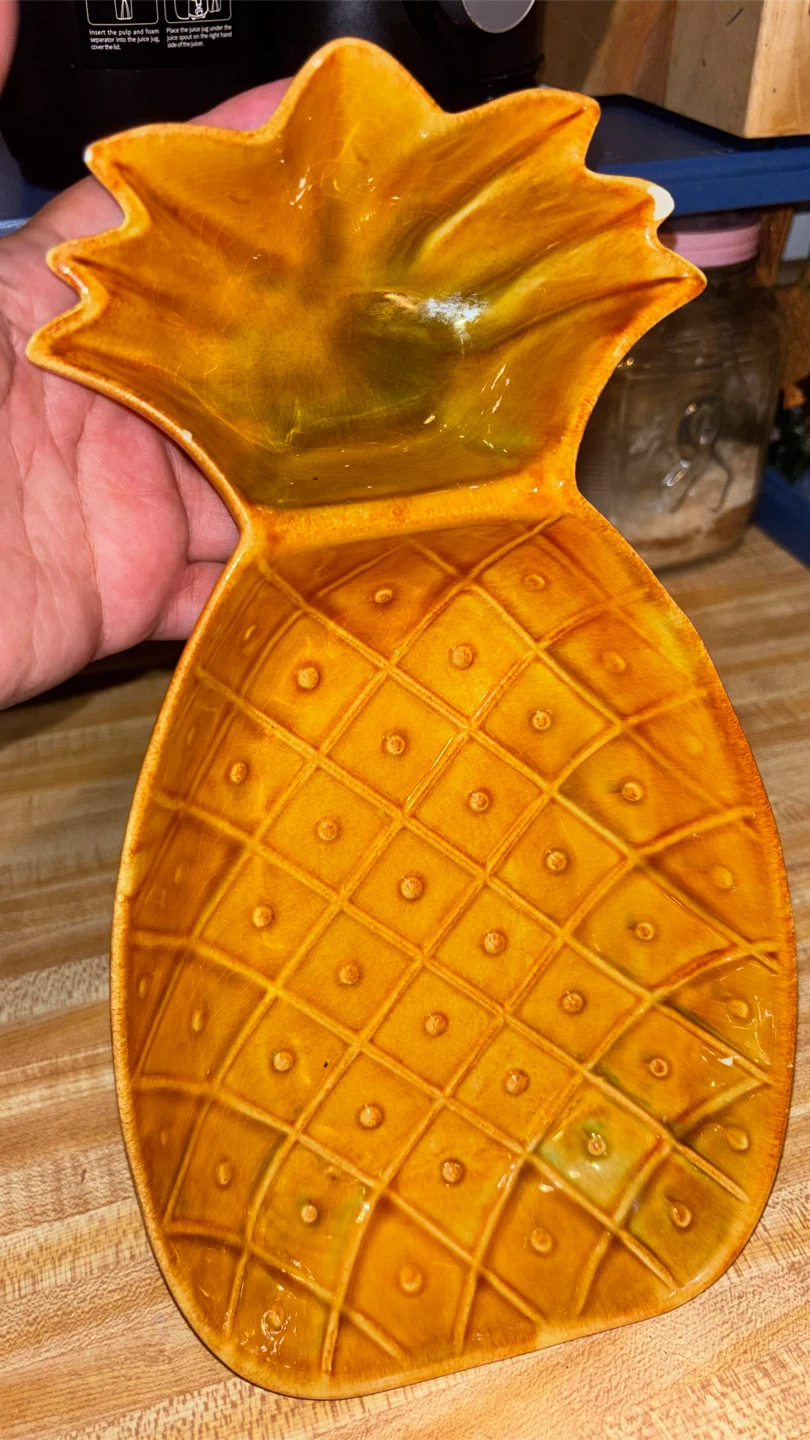 🏈 Vintage CALIF USA Ceramic Pineapple Dish - photo 2