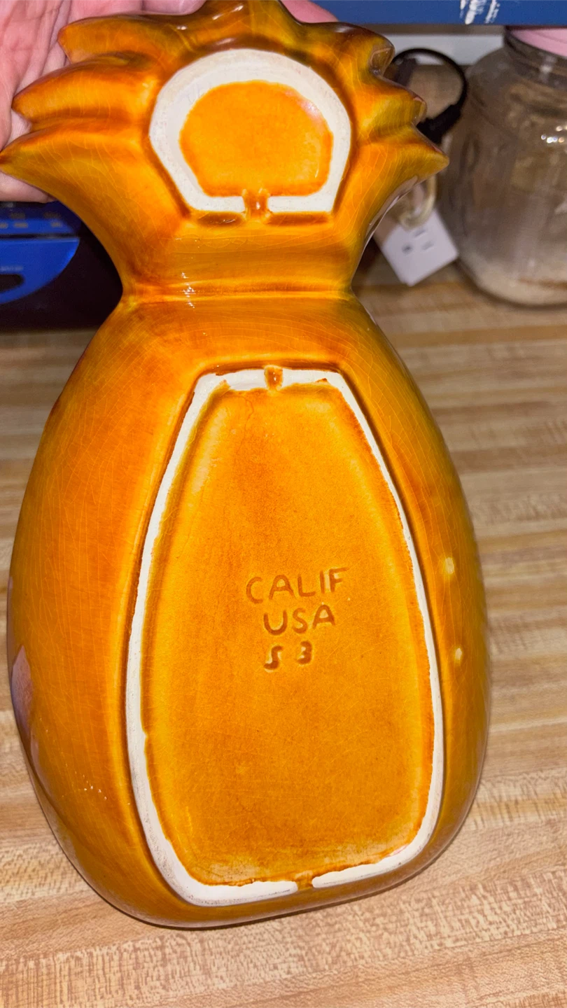 🏈 Vintage CALIF USA Ceramic Pineapple Dish - photo 3