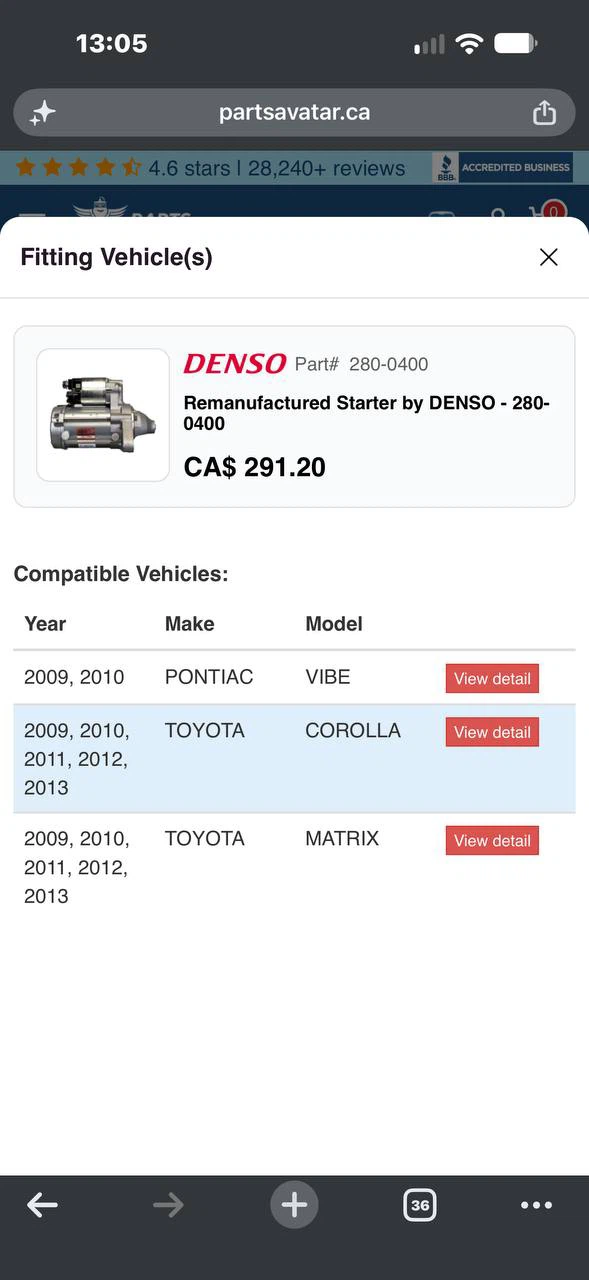 H993 — DENSO Remanufactured Starter for Toyota Corolla / Matr - photo 2