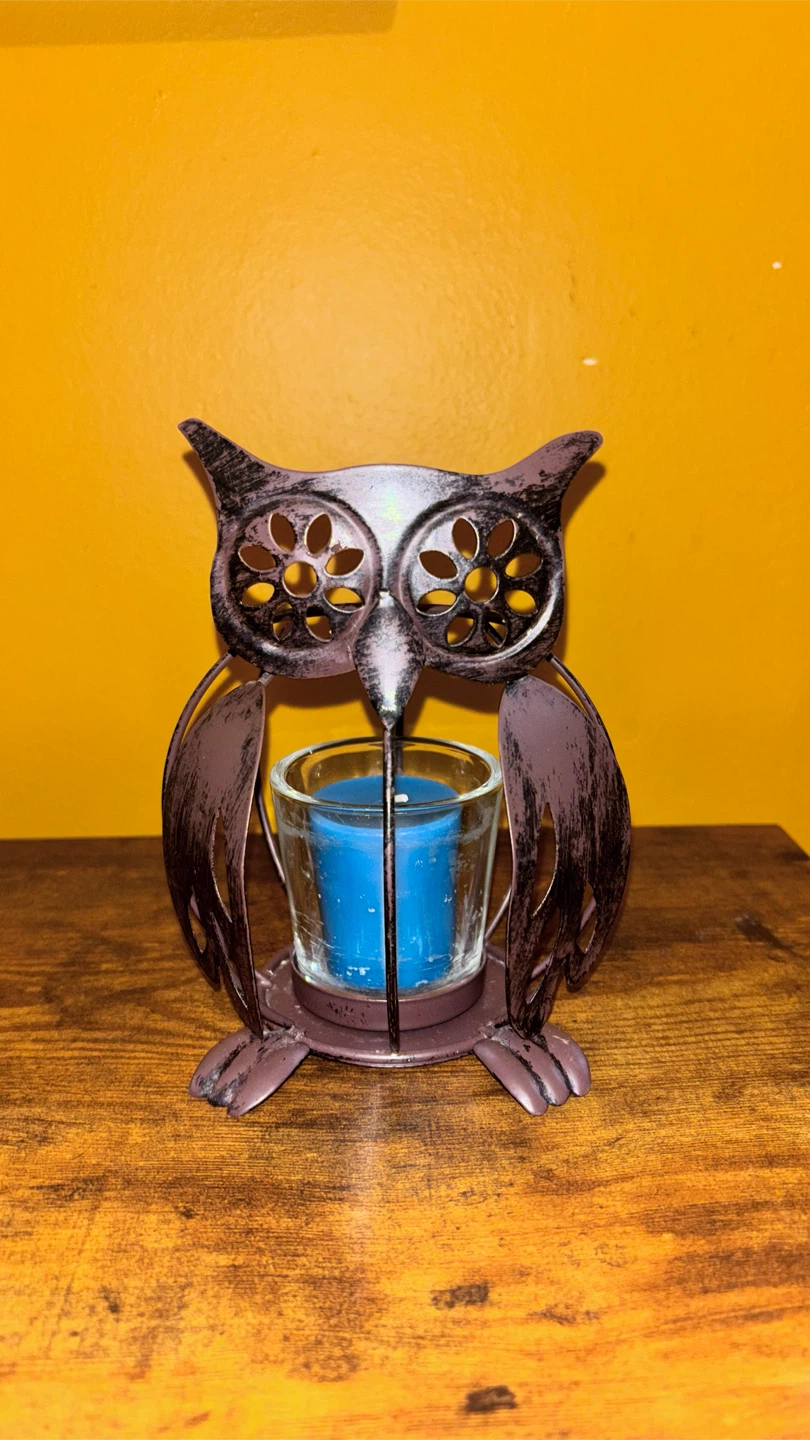 🏈 Metal Owl Candle Holder