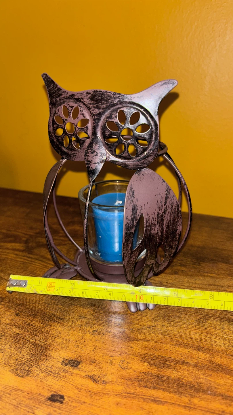 🏈 Metal Owl Candle Holder - photo 3