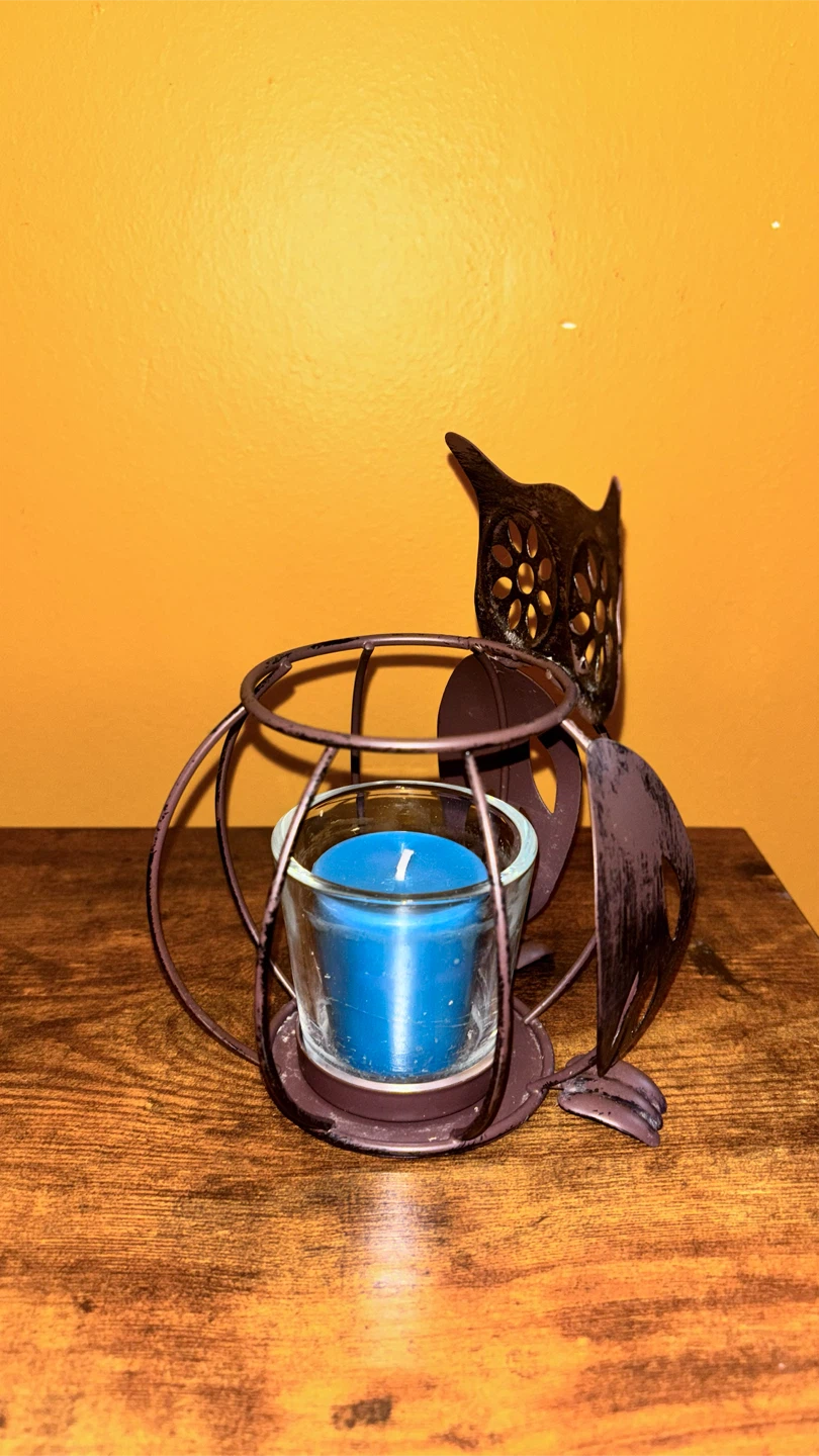 🏈 Metal Owl Candle Holder - photo 4
