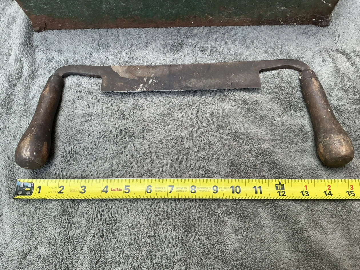 Antique Wood Handles Drawknife Woodworking Tool - photo 3