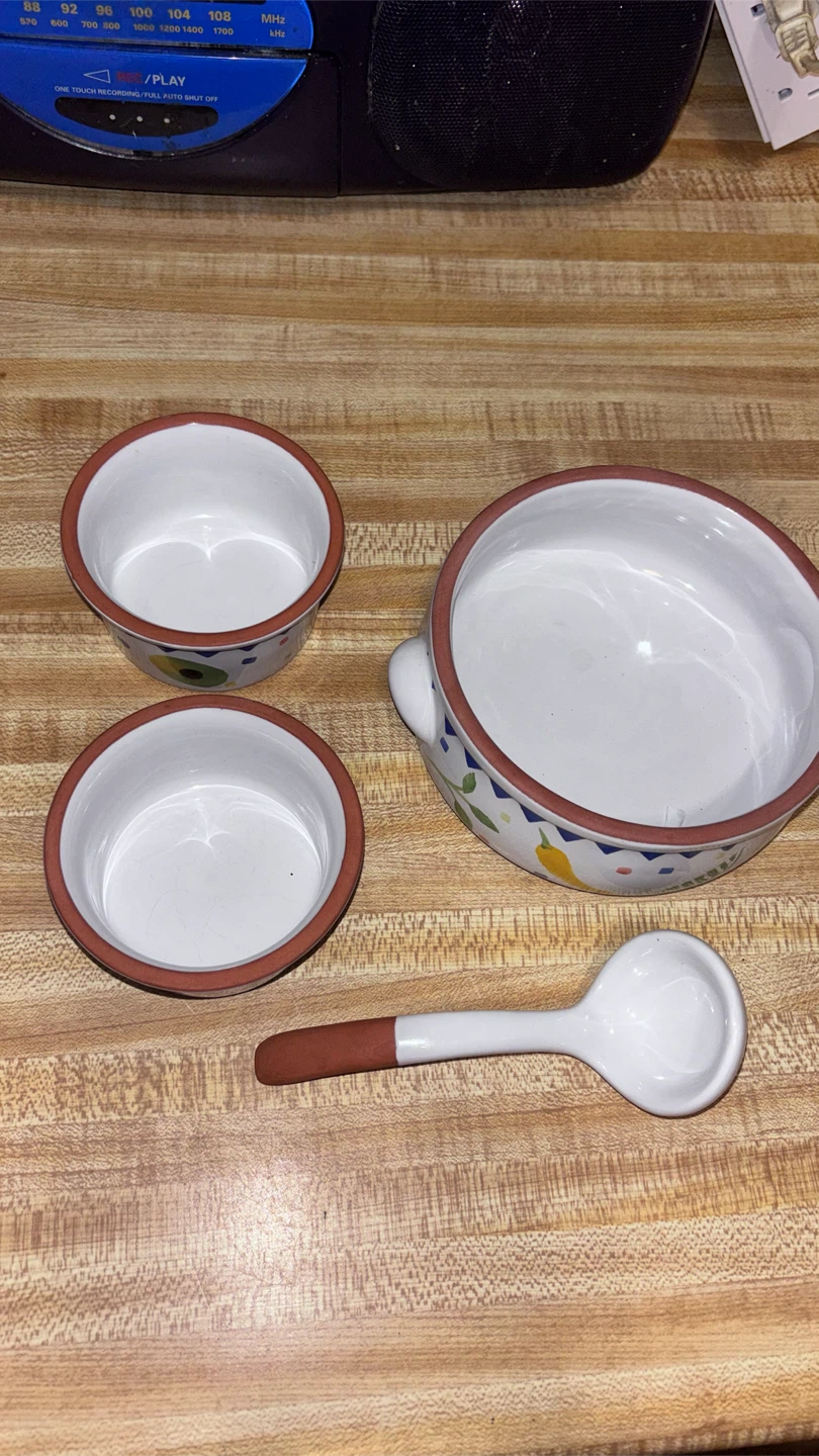 🏈 Ceramic Vegetable Pattern Bowl Set