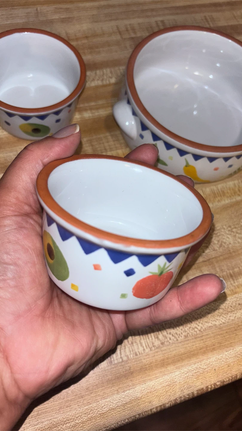 🏈 Ceramic Vegetable Pattern Bowl Set - photo 4