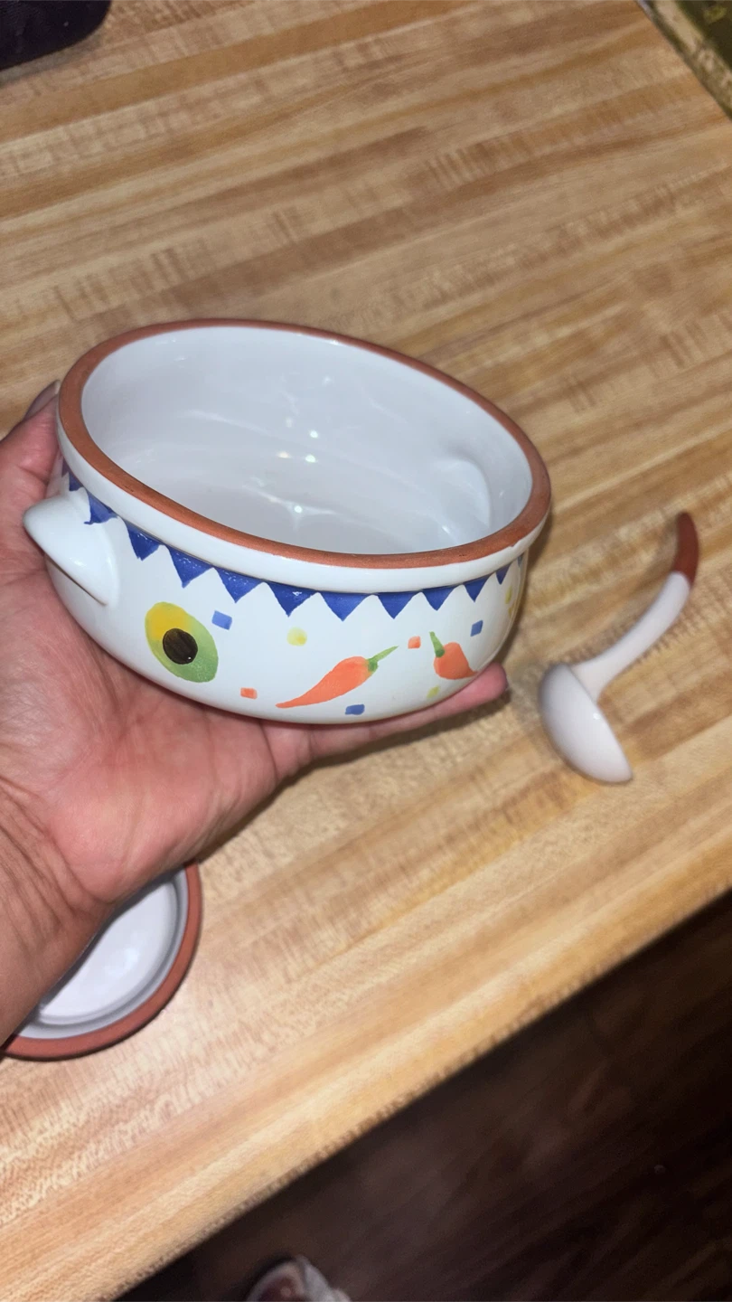 🏈 Ceramic Vegetable Pattern Bowl Set - photo 5