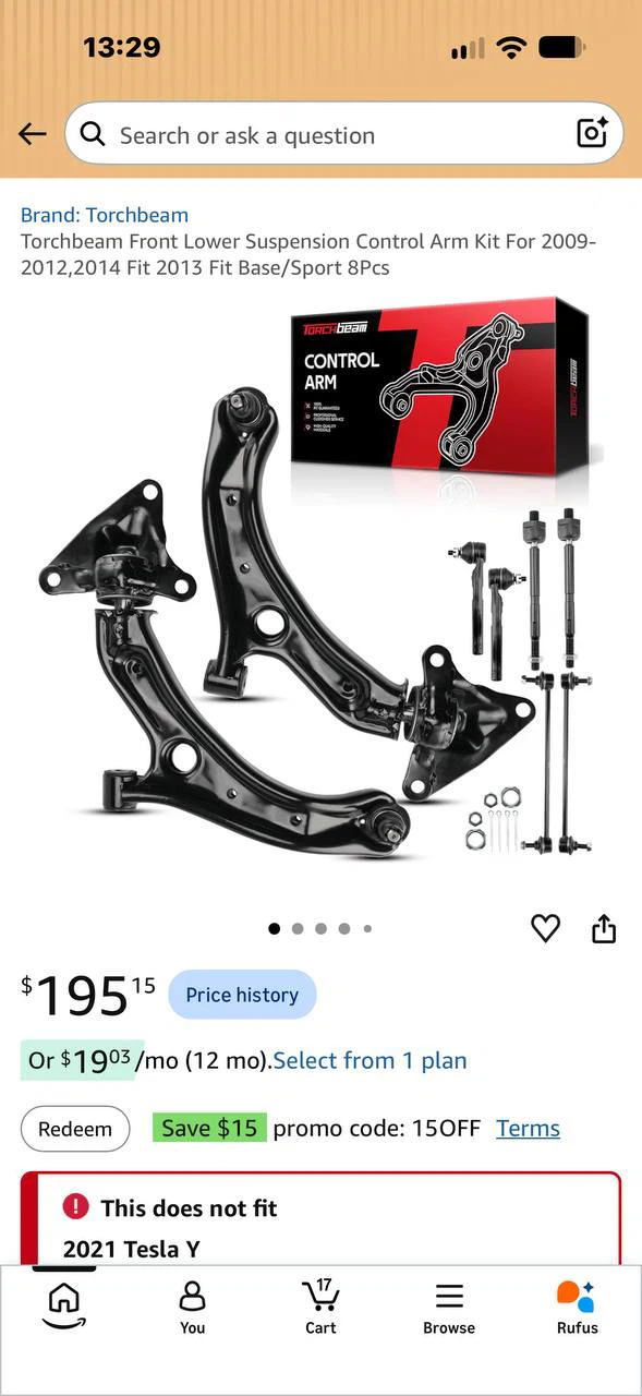 H995 Torchbeam 8-Piece Front Suspension Control Arm Kit for Hon