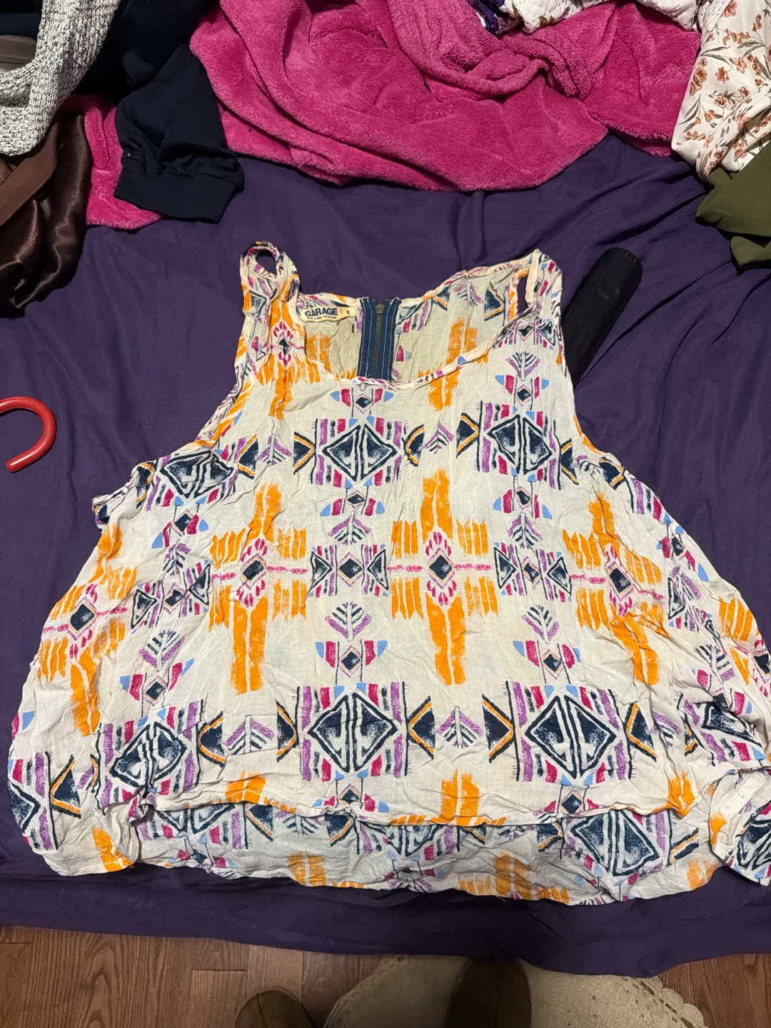 Garage patterned tank top