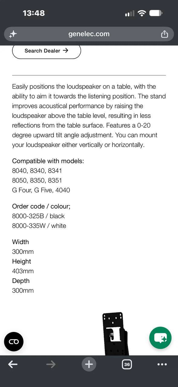 H996 Genelec 8000-325B Table Stand for Studio Monitor – Bl - photo 2