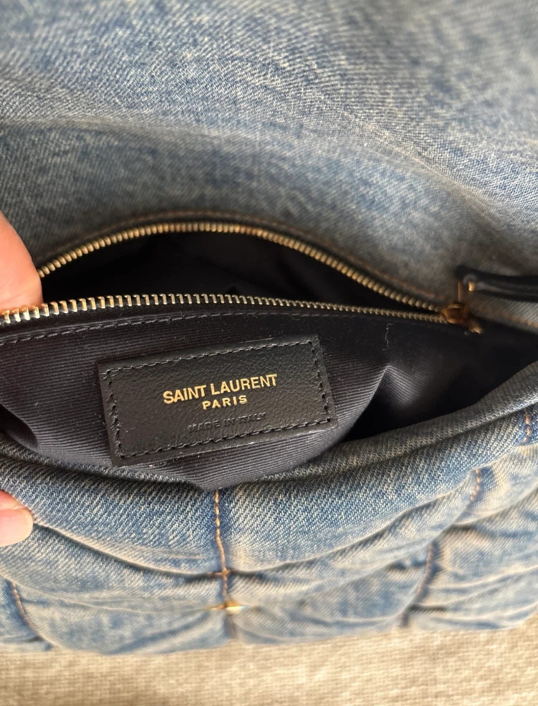 Saint Laurent Loulou Puffer Denim Bag - photo 2