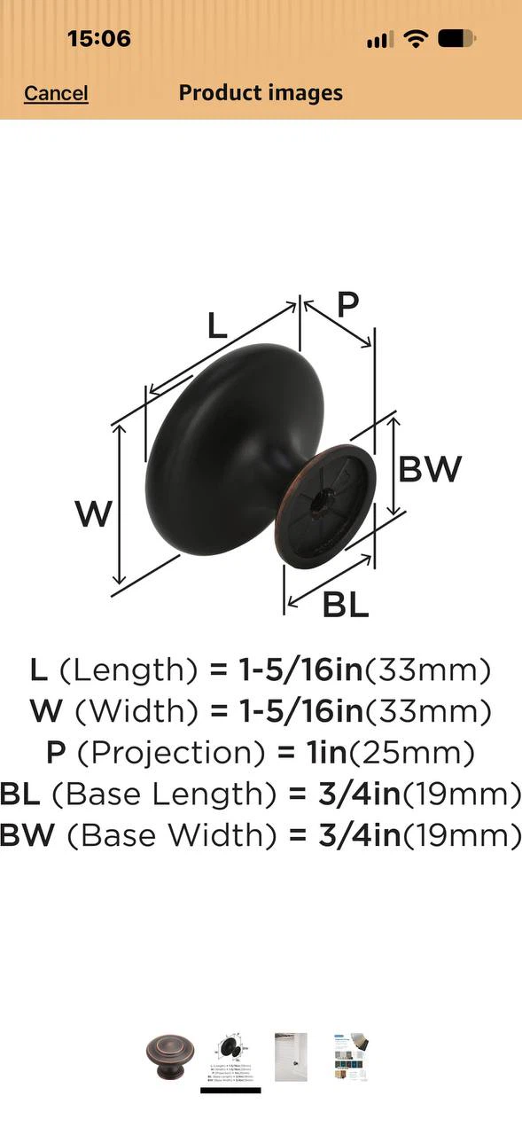 H999 — Amerock Inspirations Cabinet Knobs 10-Pack — Oil- - photo 3
