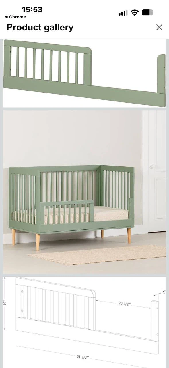 H1000 — South Shore Balka Toddler Rail for Baby Crib – Sage Gr - photo 2