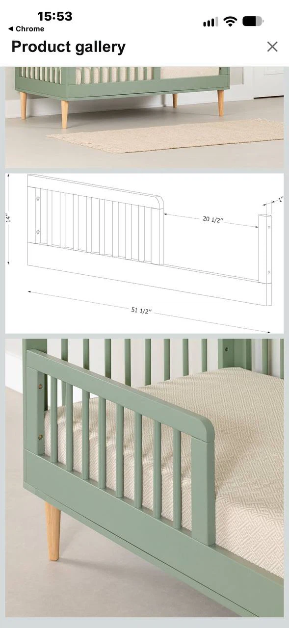 H1000 — South Shore Balka Toddler Rail for Baby Crib – Sage Gr - photo 3