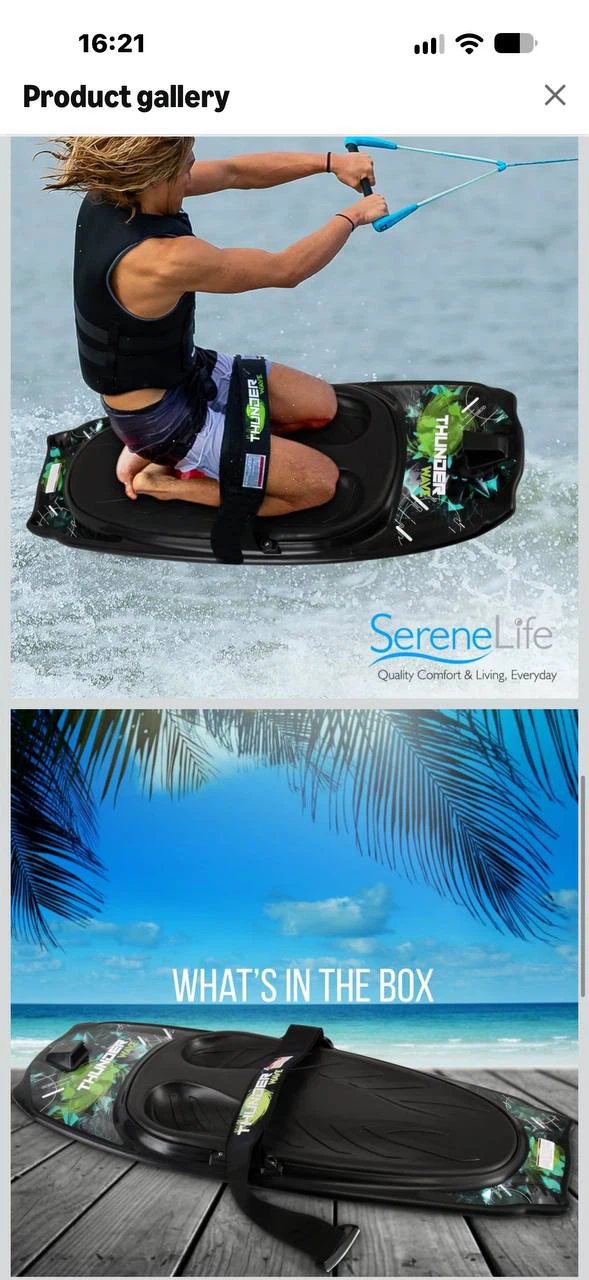 H1002 — Thunder Wave Water Sport Kneeboard with Hook – Black/ - photo 5