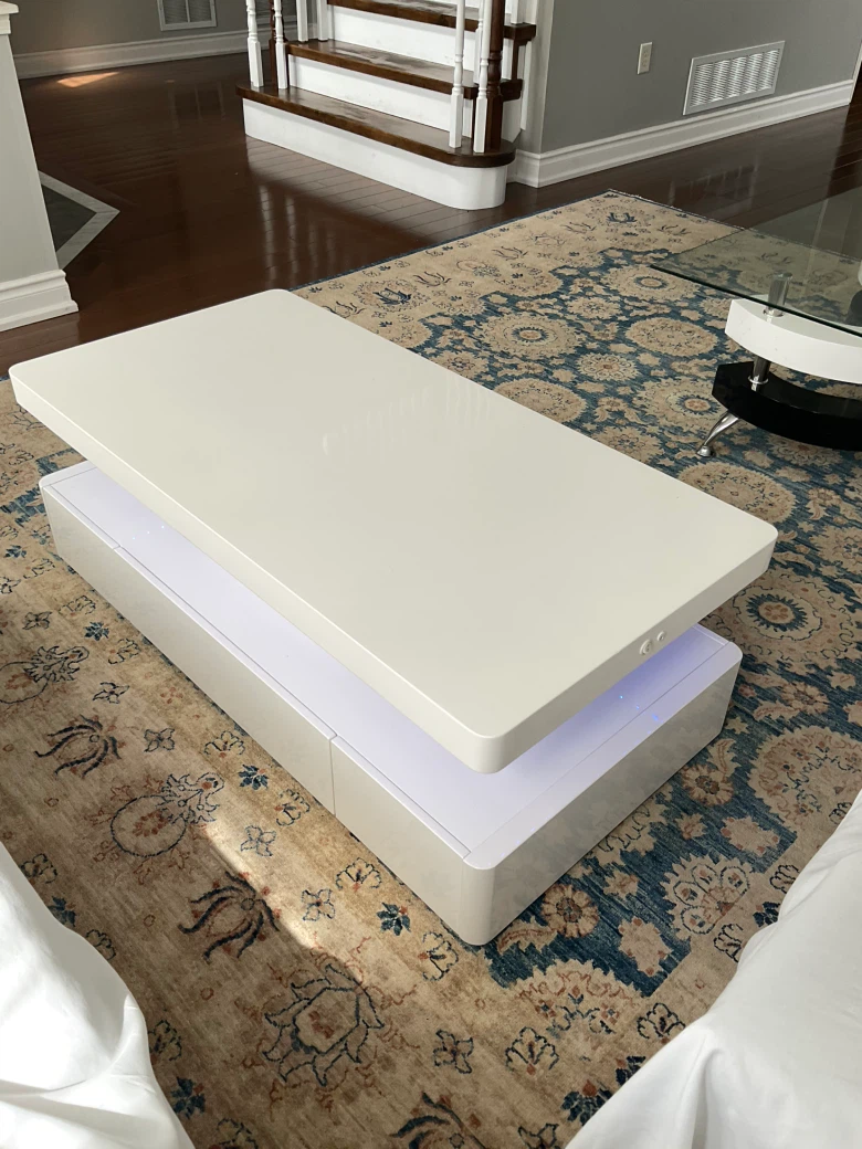 White Glossy LED Coffee Table