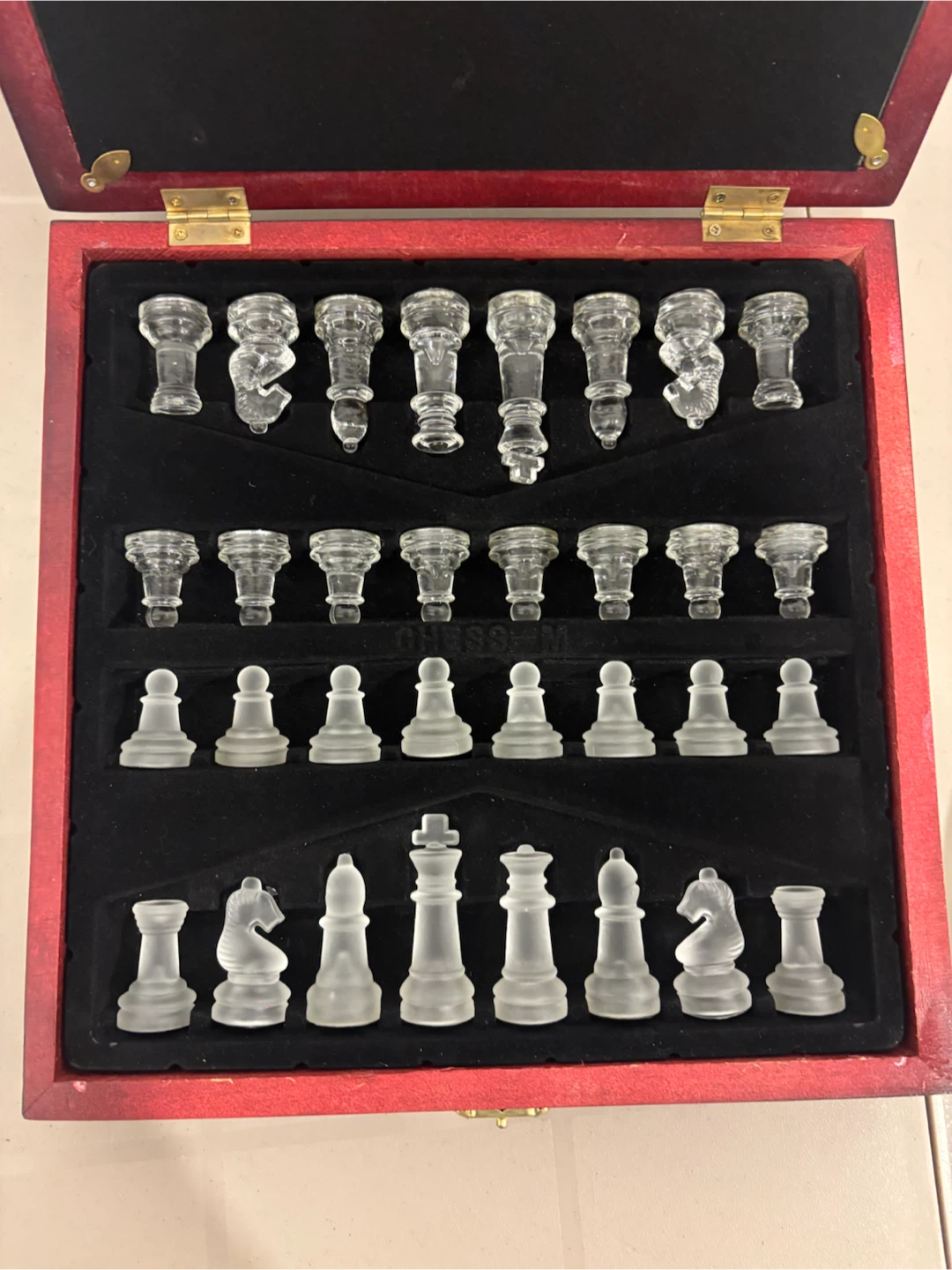 Glass Chess Set with Wooden Storage Case - photo 4
