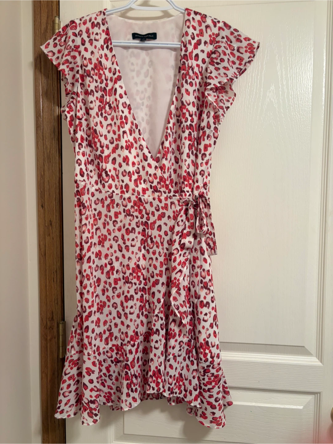 Banana Republic Red Print Wrap Dress