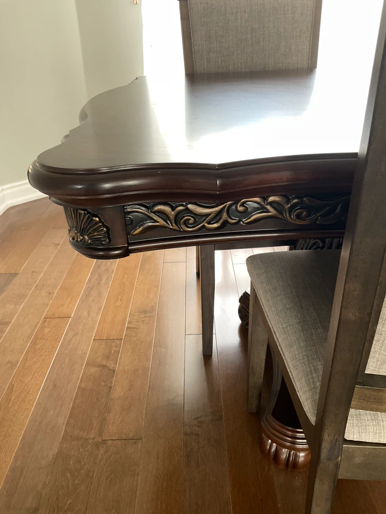 Traditional Dark Wood Dining Table