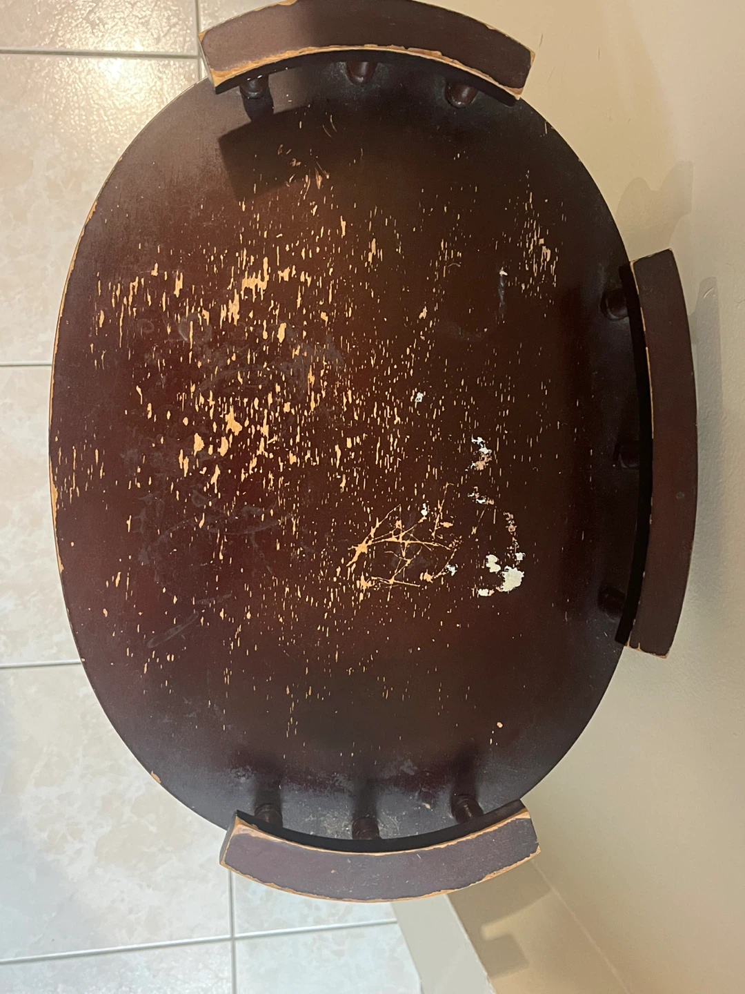 Vintage Dark Wood Side Table with Drawer - photo 3