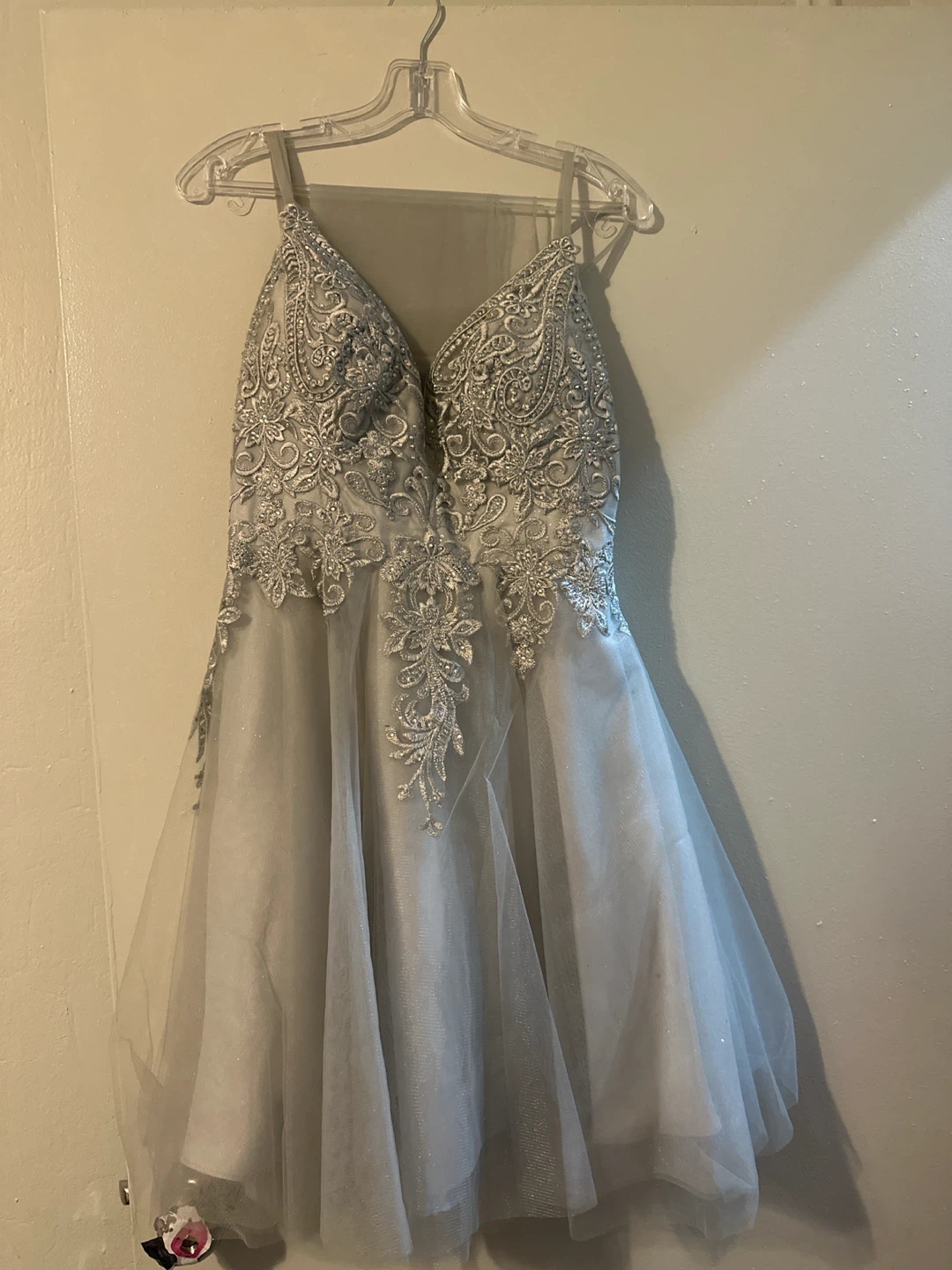 Juliet Silver Embroidered Dress