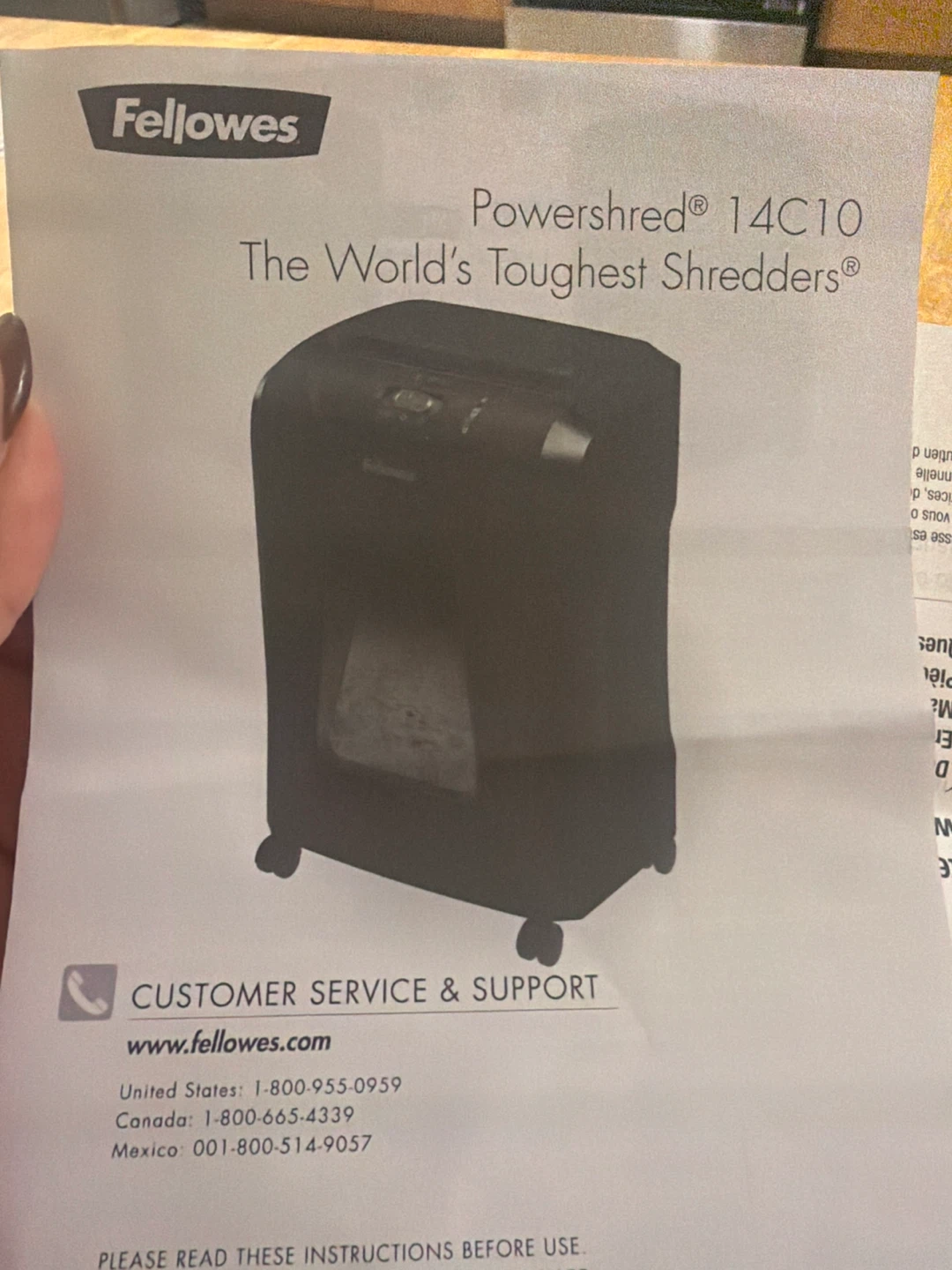 Fellowes Powershred 14C10 Paper Shredder - photo 3