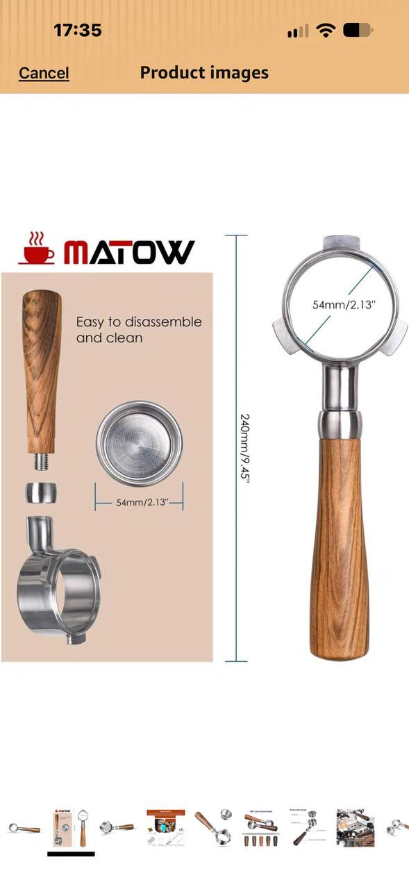 H1005– MATOW 54mm Bottomless Portafilter for Breville – New - photo 2