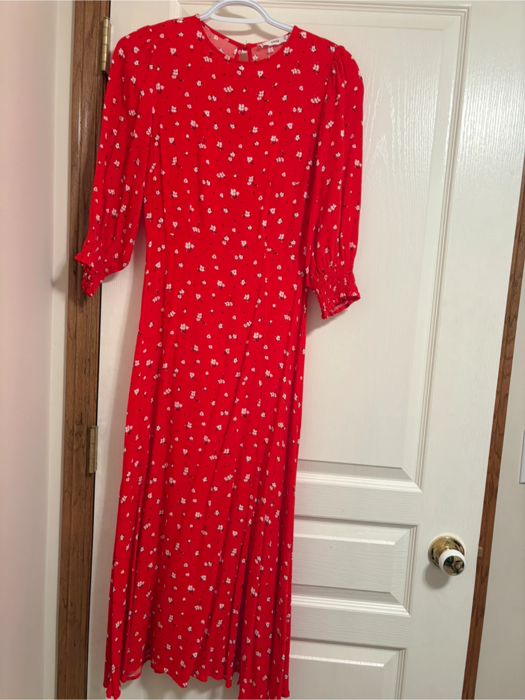 MNG Red Floral Midi Dress