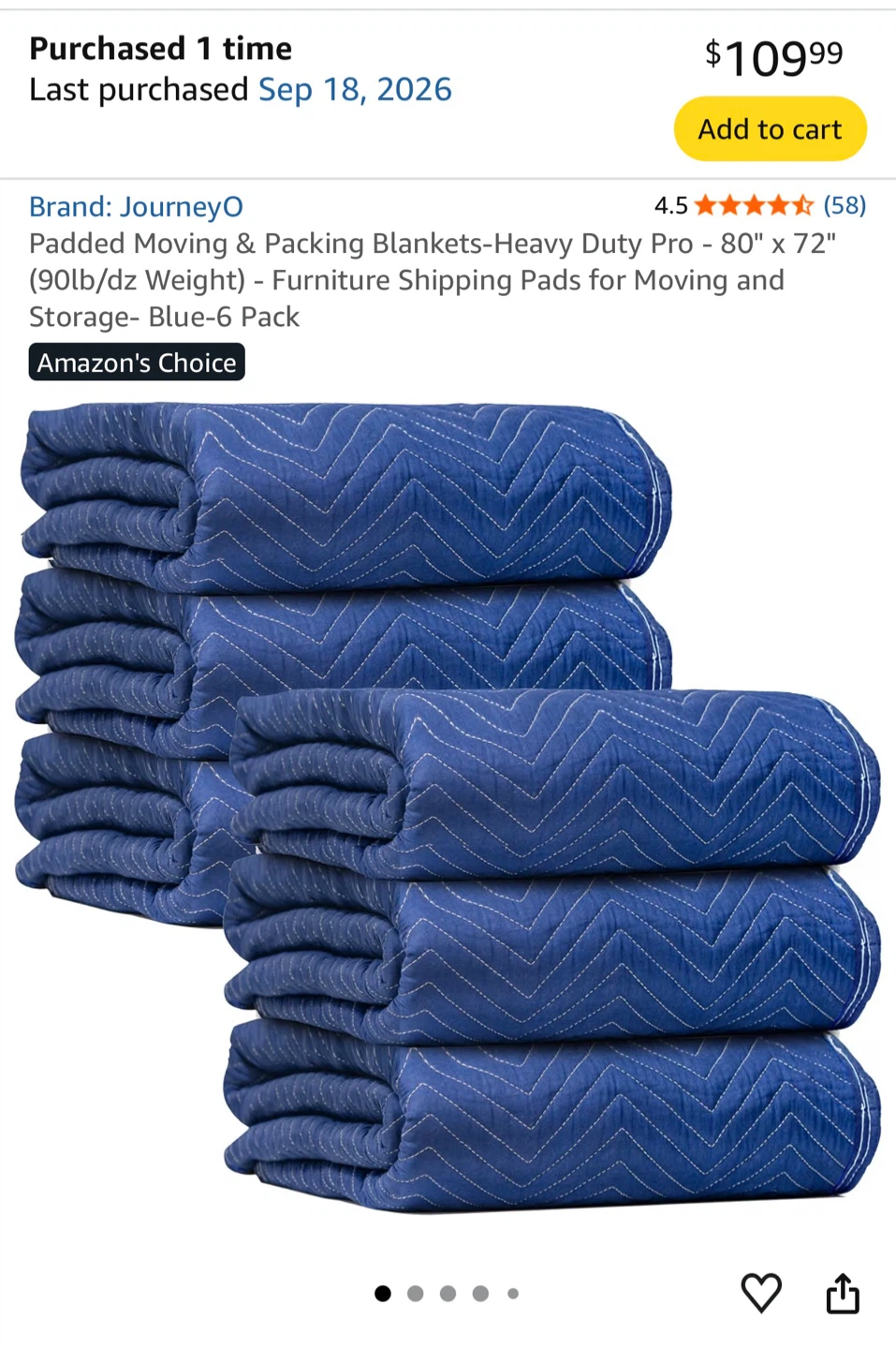 Unused Moving Blankets