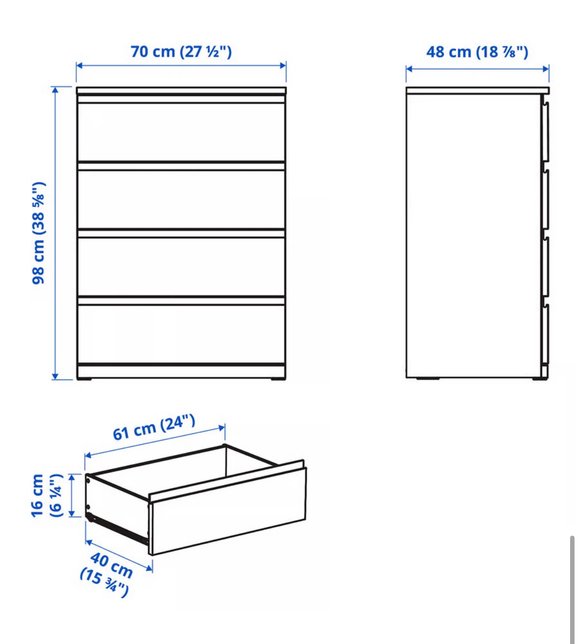 IKEA Malm 4-Drawer Dresser Black-Brown - photo 4