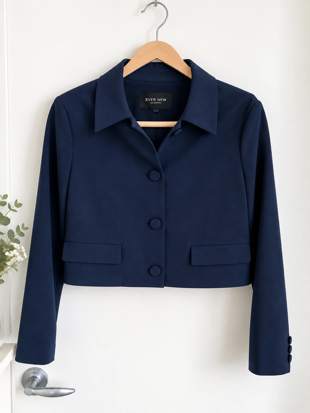 Ever New Navy Cropped Blazer - size M