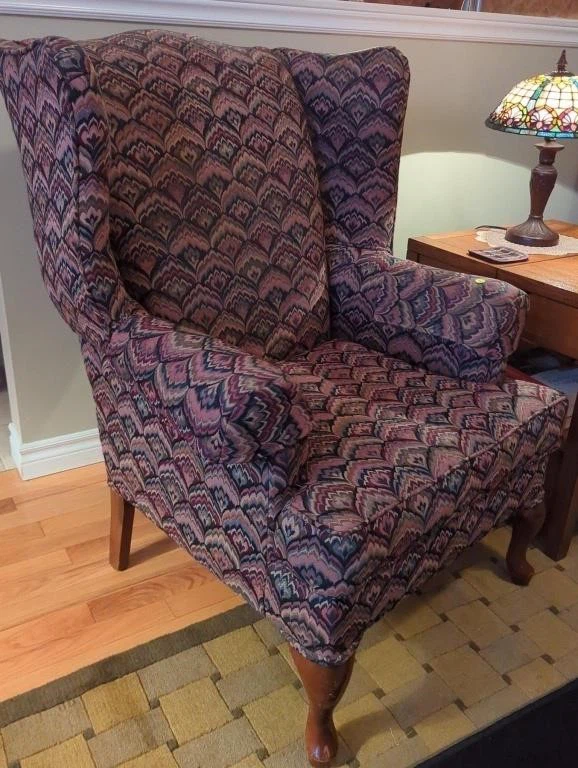 Pair of Vintage Wingback Armchairs