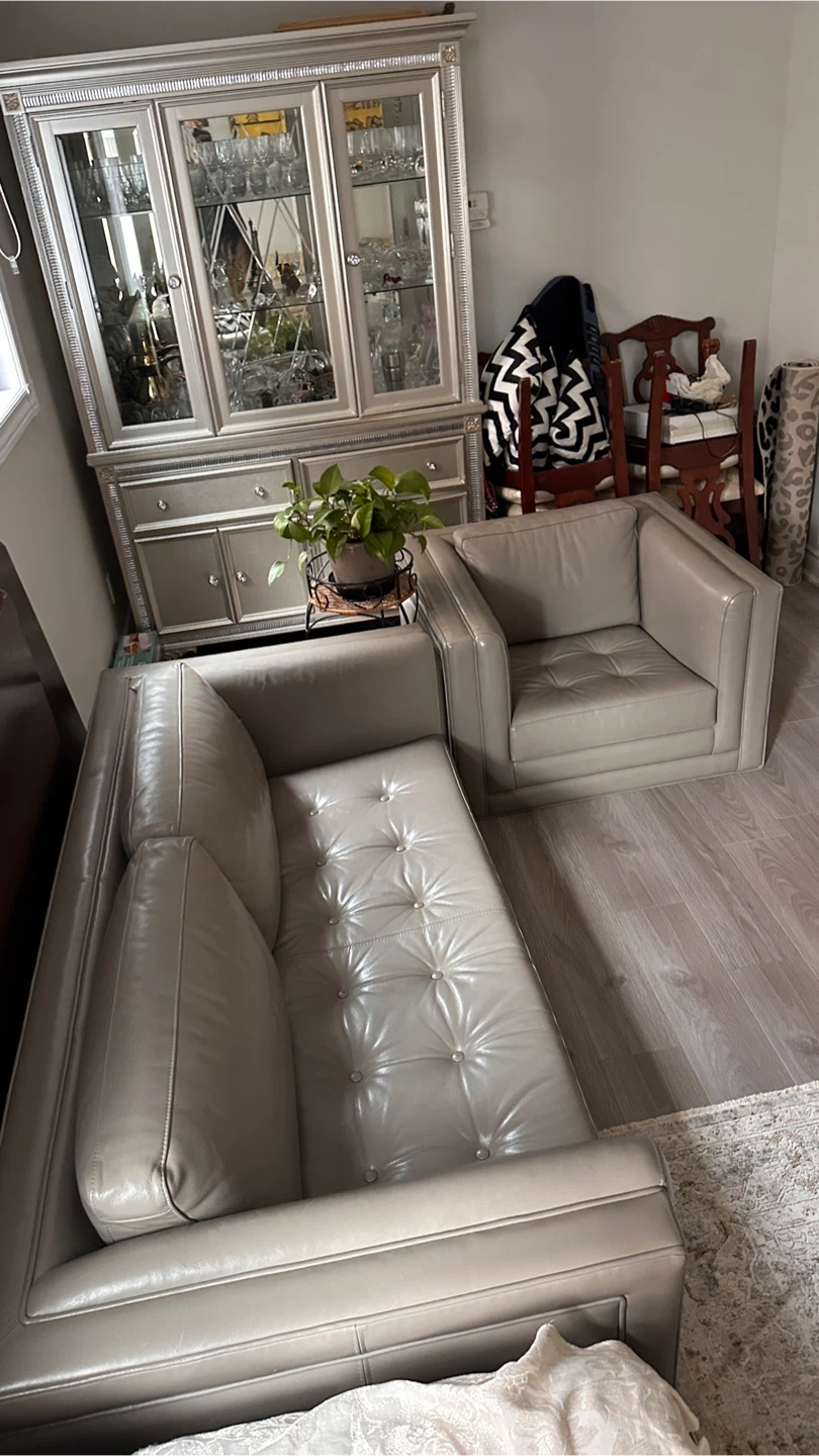 Genuine Leather Sofa and Armchair Set - Marcantonio Designs - photo 5