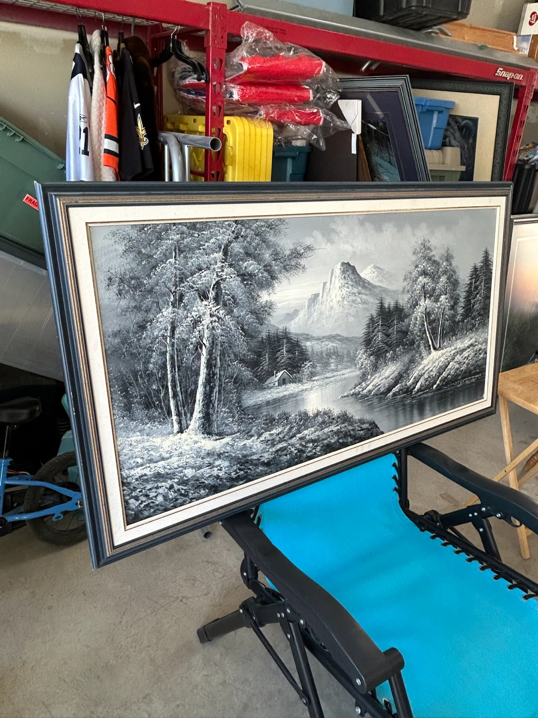 Large K. Black Landscape Oil Painting - photo 2