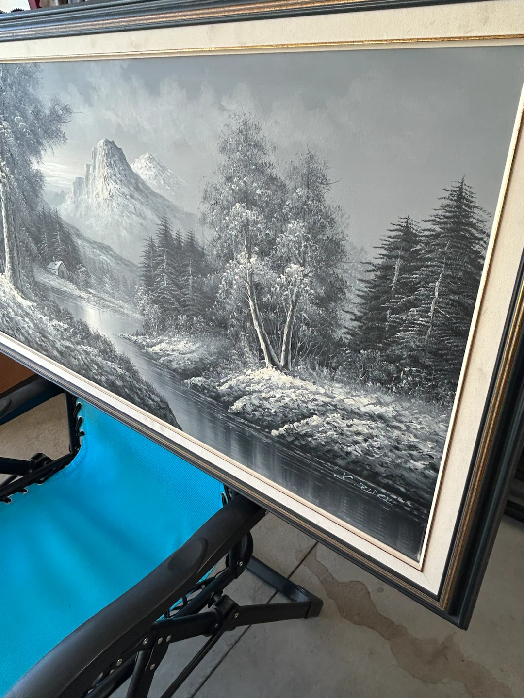 Large K. Black Landscape Oil Painting - photo 3