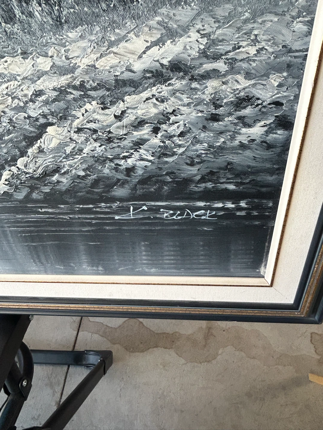 Large K. Black Landscape Oil Painting - photo 4