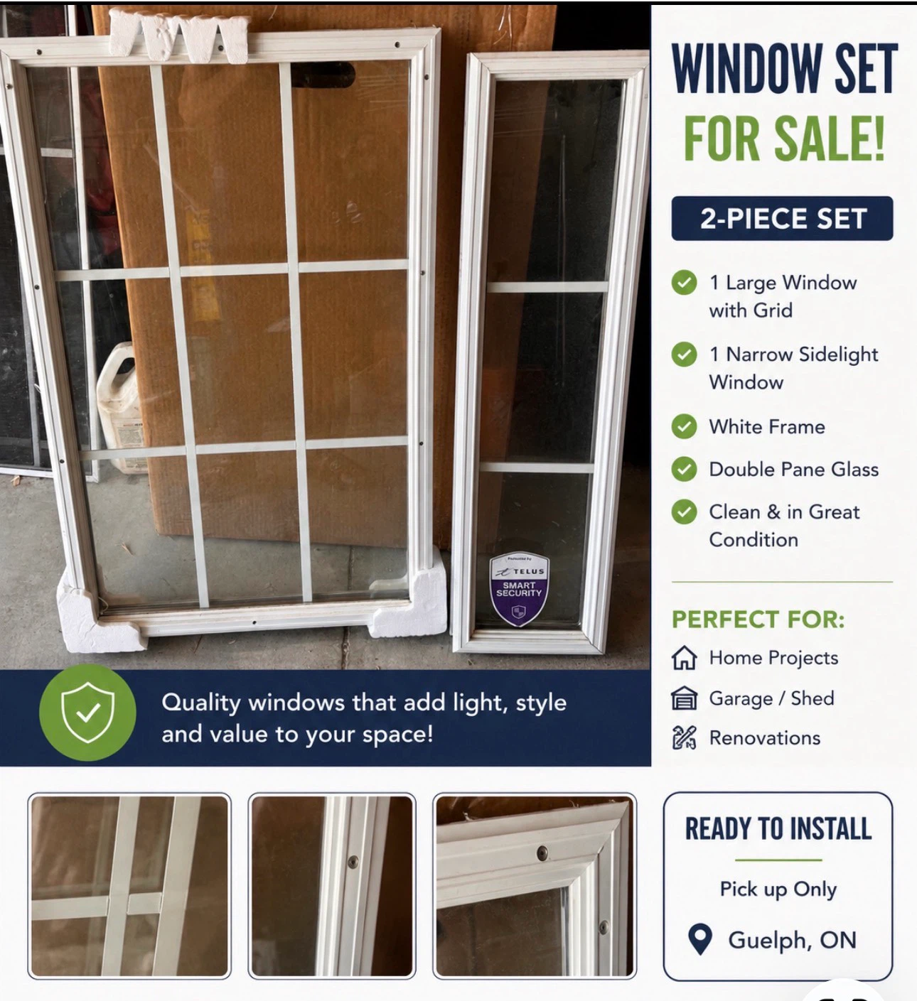 2-Piece Window Set with Grid