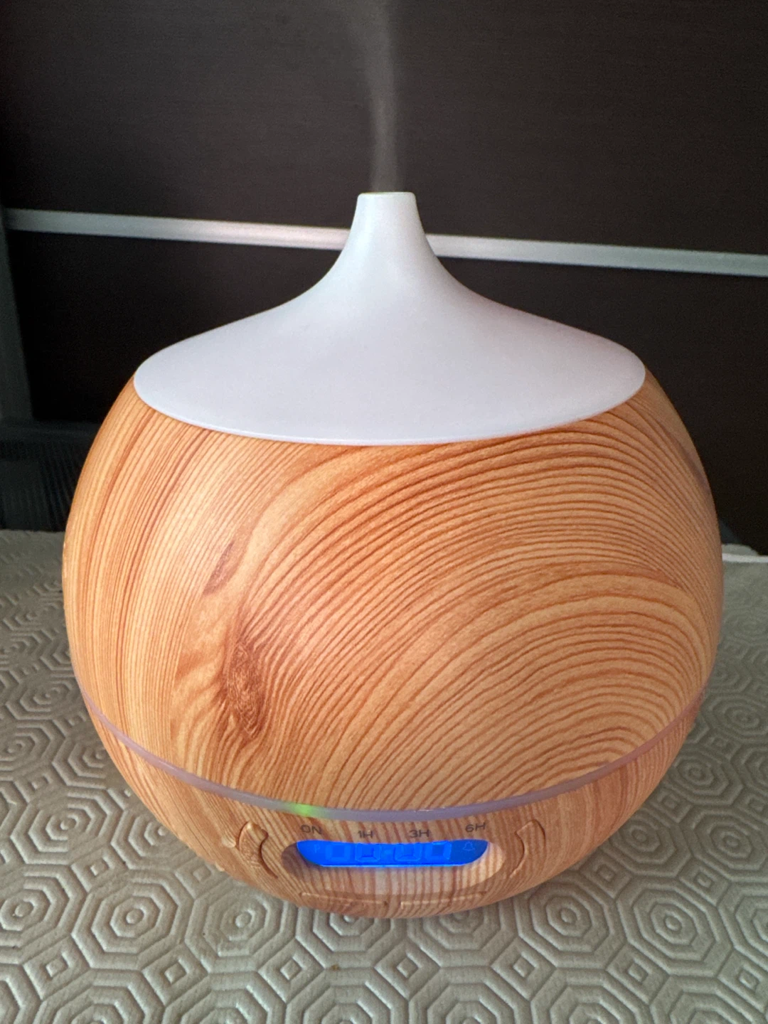 Wood Grain Aroma Diffuser with Digital Clock