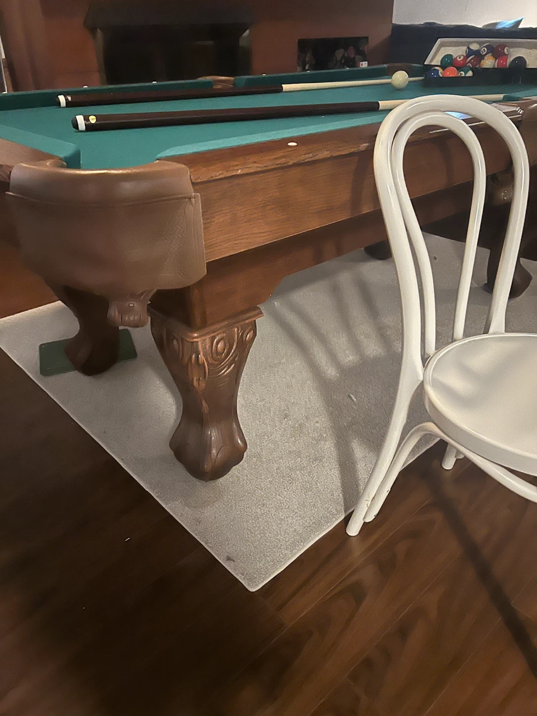 Classic wooden pool table