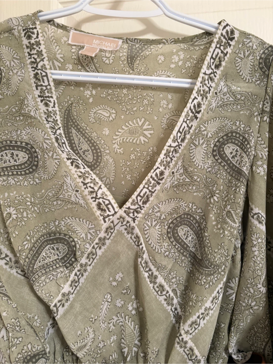 Michael Kors Green Paisley Dress with Belt - photo 2