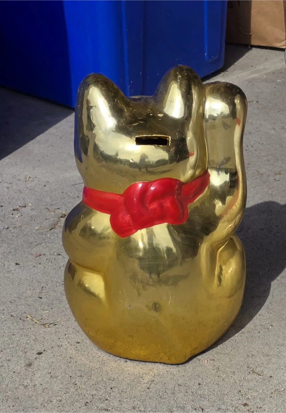 Gold Lucky Cat Maneki-Neko Piggy Bank 🏈 - photo 2