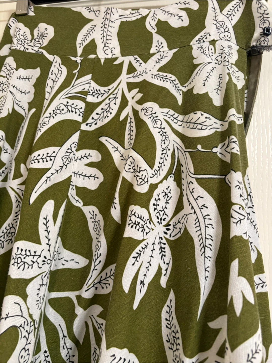 Olive Green Floral Midi Skirt - photo 2