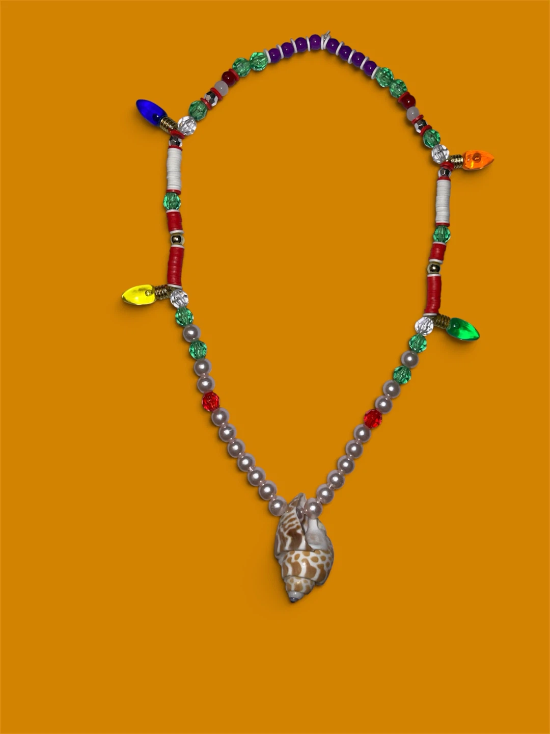 Shell and pearl necklace