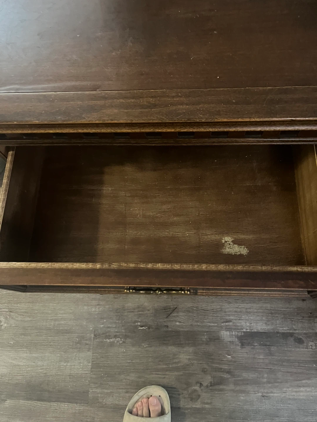 Dark Wood Two-Drawer Nightstand - photo 3