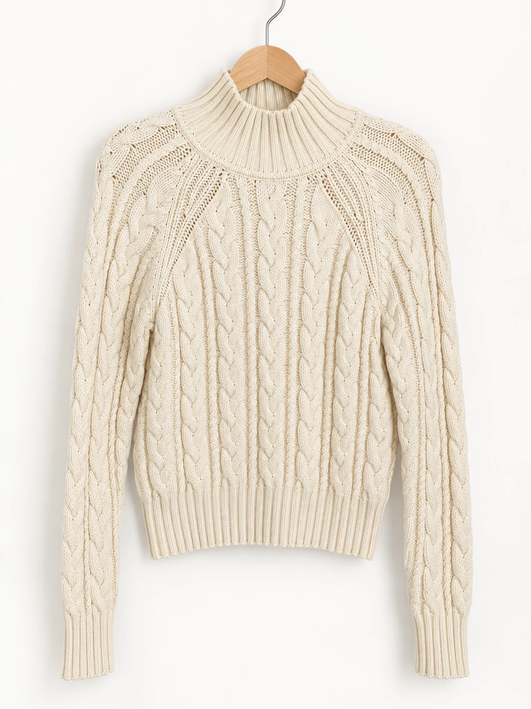 Guess by Marciano Cream Cable Knit Turtleneck Sweater - size XS
