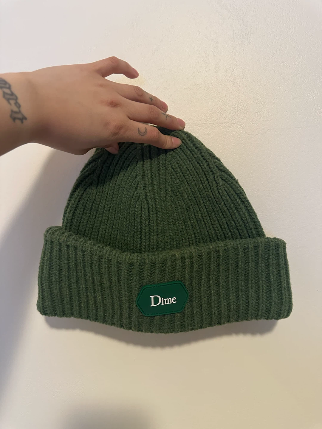 Dime Green Wool Beanie