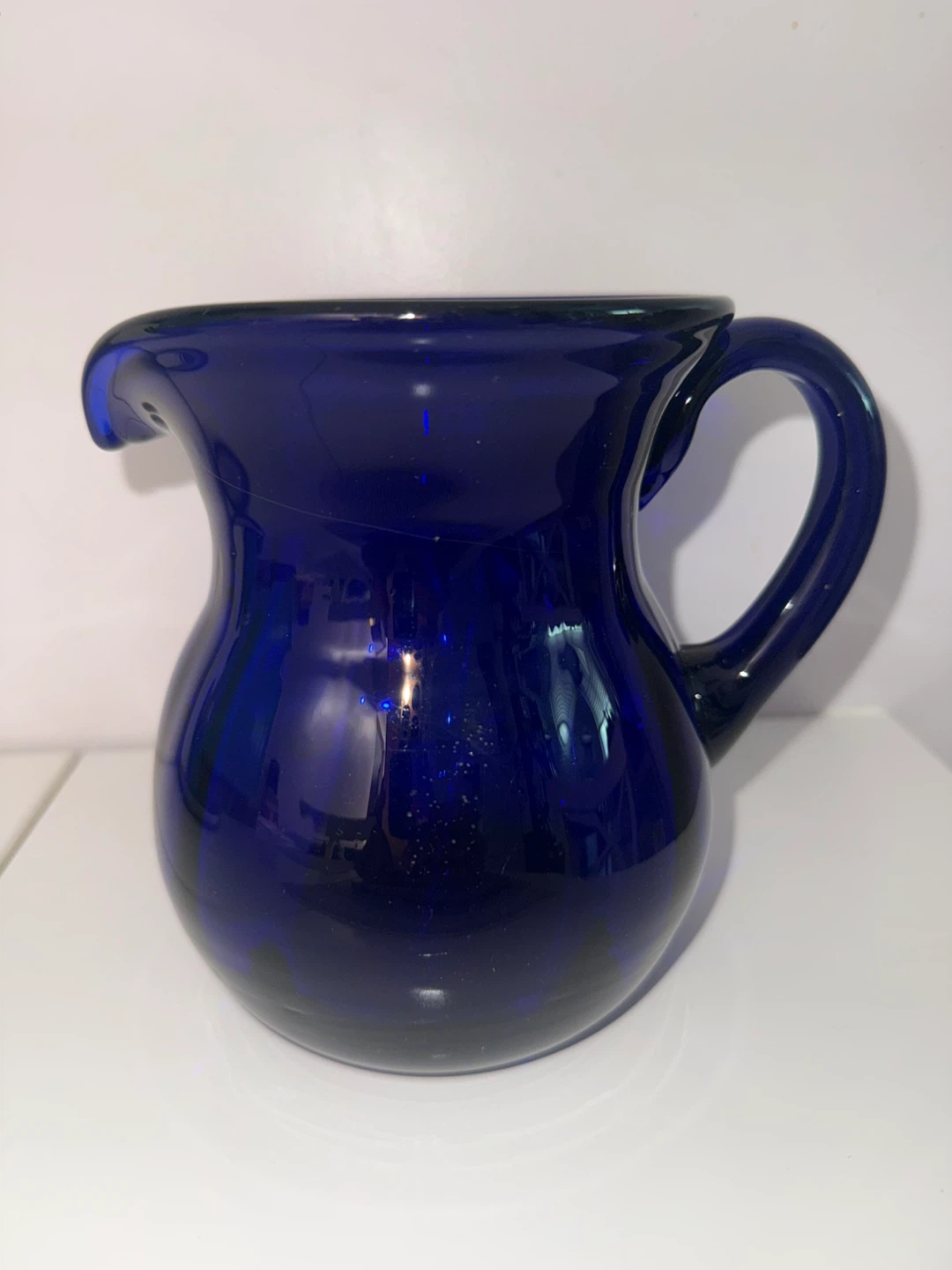 🏈 Cobalt Blue Glass Pitcher