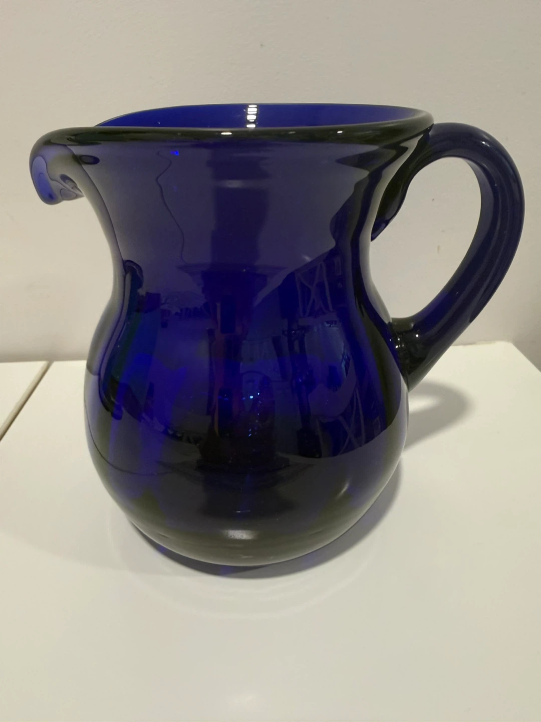 🏈 Cobalt Blue Glass Pitcher - photo 2