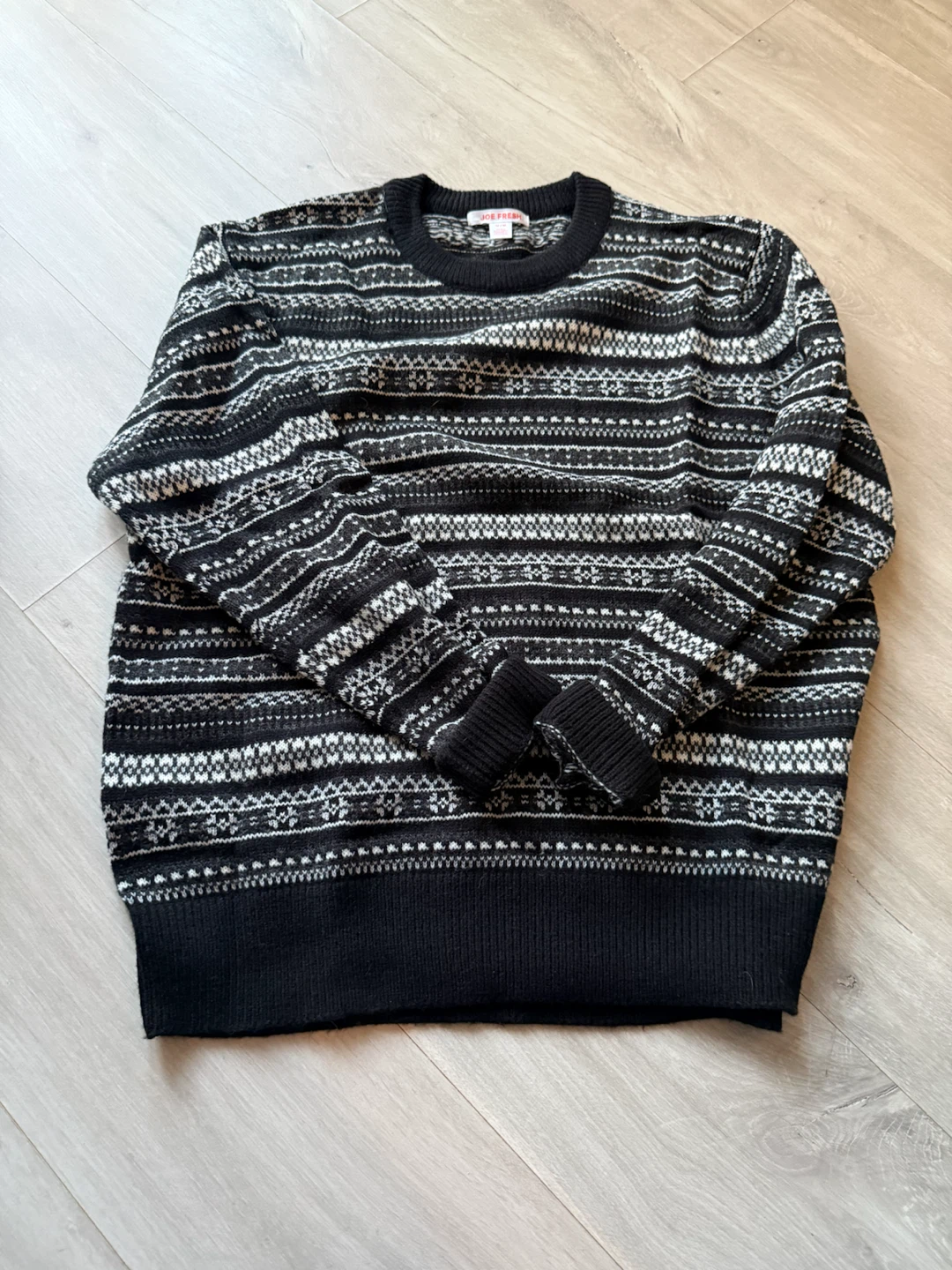 Joe Fresh Black and White Fair Isle Sweater