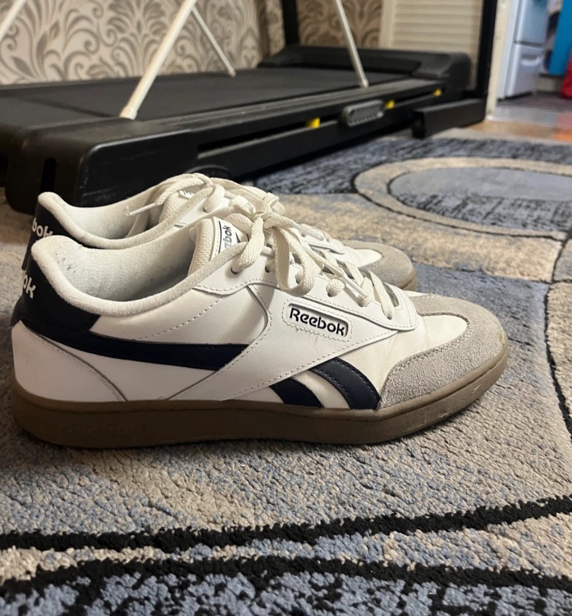 Reebok white and navy sneakers