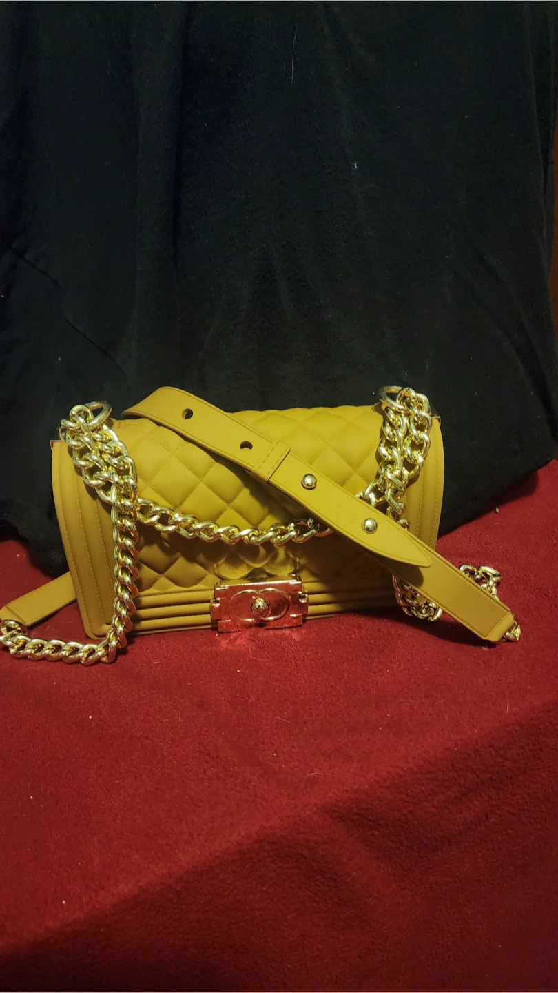 Quilted Mustard Yellow Shoulder Bag